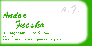 andor fucsko business card